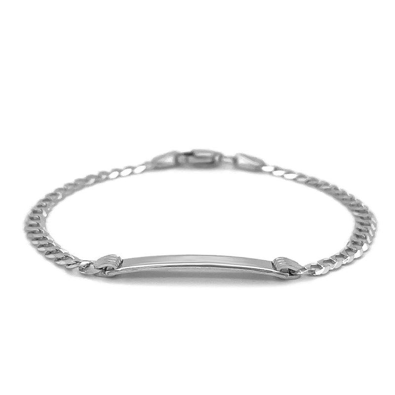Bids.com 14k White Gold Curb Link Chain Polished Children's ID Bracelet Bracelets