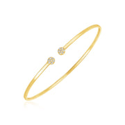 Bids.com 14k Yellow Gold High Polish Diamond Cluster Bangle (2mm) Bracelets
