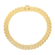 Bids.com 14k Yellow Gold 7 1/2 inch Laurel Leaf Bracelet with Diamond (7.40 mm) Bracelets