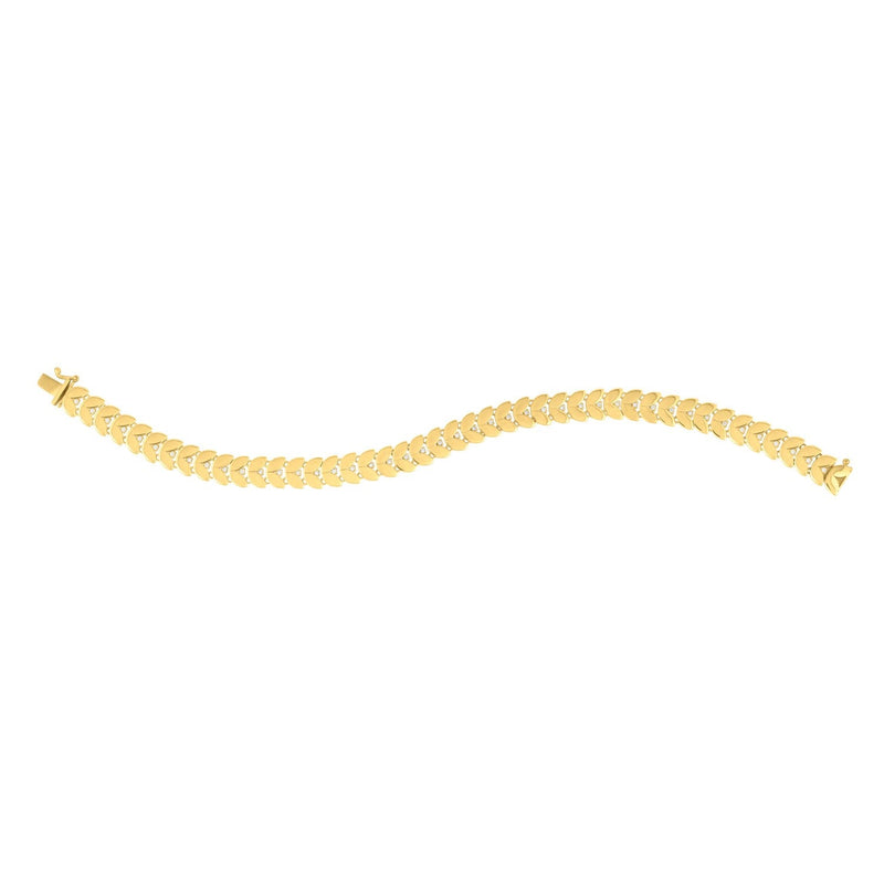 Bids.com 14k Yellow Gold 7 1/2 inch Laurel Leaf Bracelet with Diamond (7.40 mm) Bracelets