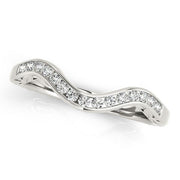Bids.com 14k White Gold Curved Diamond Wedding Ring (1/10 cttw) Rings