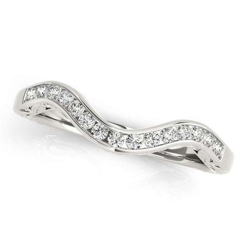 Bids.com 14k White Gold Curved Diamond Wedding Ring (1/10 cttw) Rings