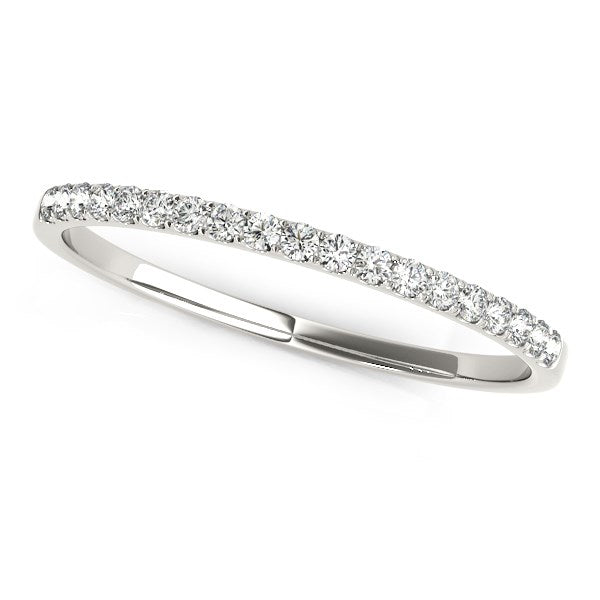 Bids.com 14k White Gold Pave Setting Diamond Wedding Ring (1/8 cttw) Rings