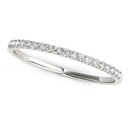 Bids.com 14k White Gold Pave Setting Diamond Wedding Ring (1/8 cttw) Rings