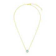 Bids.com 14k Yellow Gold 17 inch Necklace with Cushion Blue Topaz Necklaces