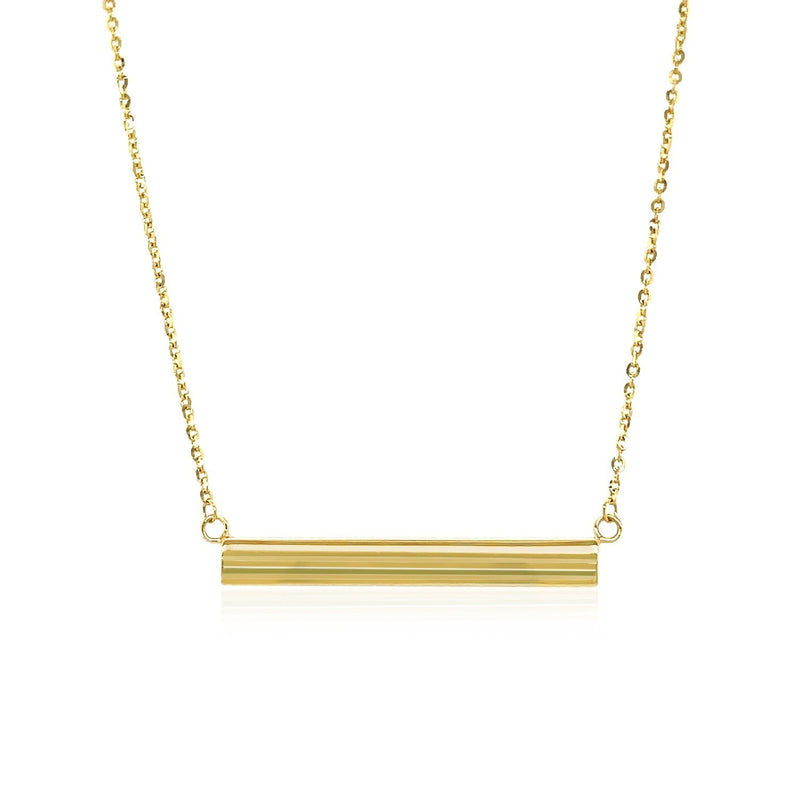 Bids.com 14k Yellow Gold Chain Necklace with a Shiny Flat Bar Necklaces