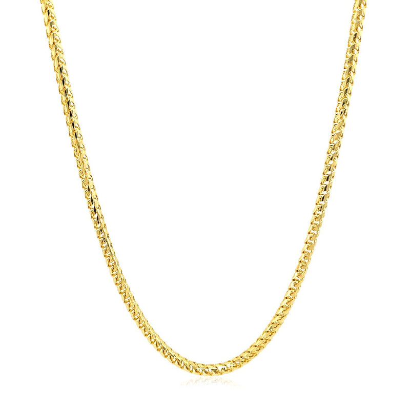 Bids.com 2.2mm 14k Yellow Solid Gold Diamond Cut Round Franco Chain Necklaces
