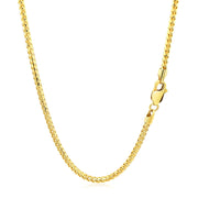 Bids.com 2.2mm 14k Yellow Solid Gold Diamond Cut Round Franco Chain Necklaces