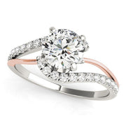 Bids.com 14k White And Rose Gold Bypass Shank Diamond Engagement Ring (1 1/3 cttw) Rings
