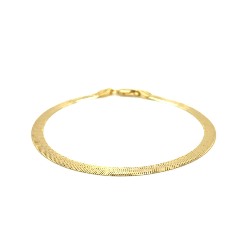 Bids.com 4.0mm 14k Yellow Gold Super Flex Herringbone Bracelet Bracelets