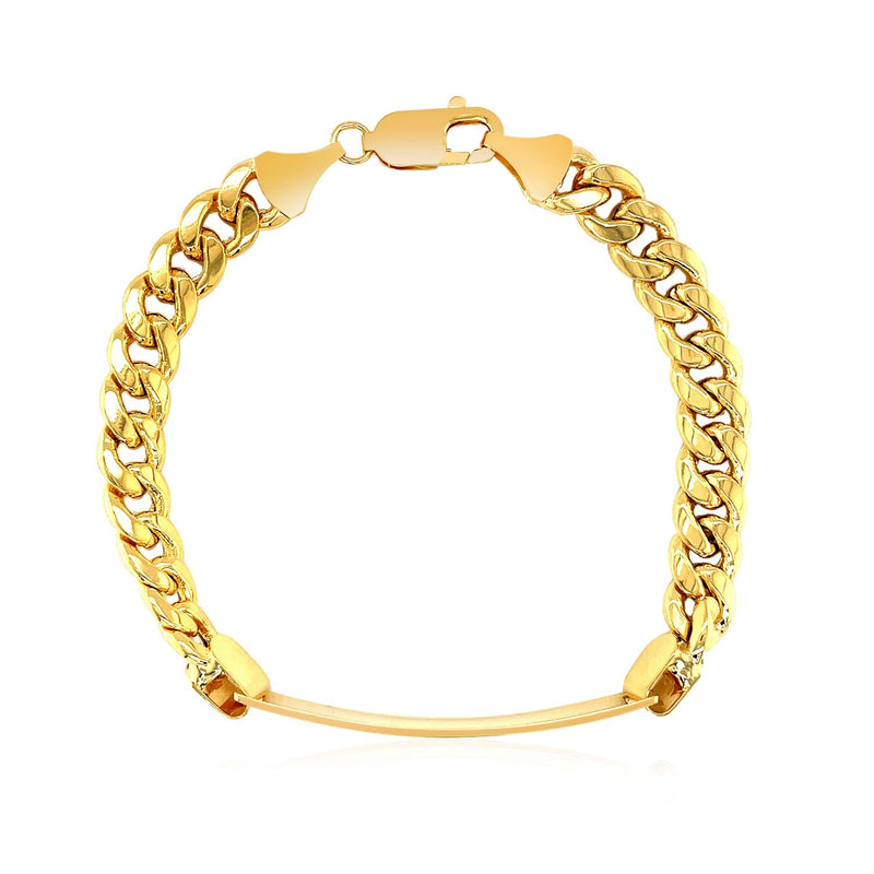 Bids.com 14k Yellow Gold Men's ID Cuban Chain Bracelet Bracelets