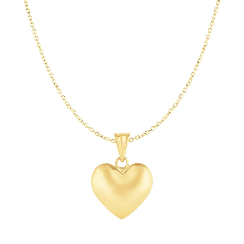 Bids.com Puffed Heart Pendant in 10k Yellow Gold Pendants