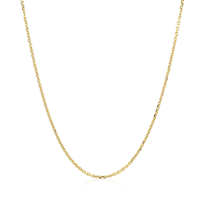 Bids.com 18k Yellow Gold Diamond Cut Cable Link Chain (1.10 mm) Necklaces