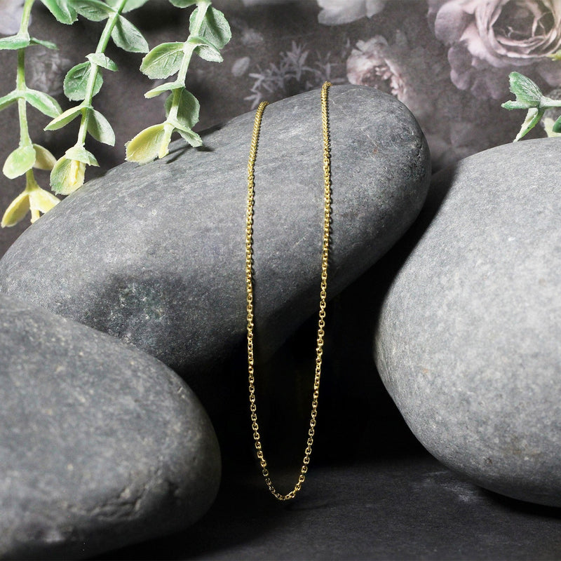 Bids.com 18k Yellow Gold Diamond Cut Cable Link Chain (1.10 mm) Necklaces