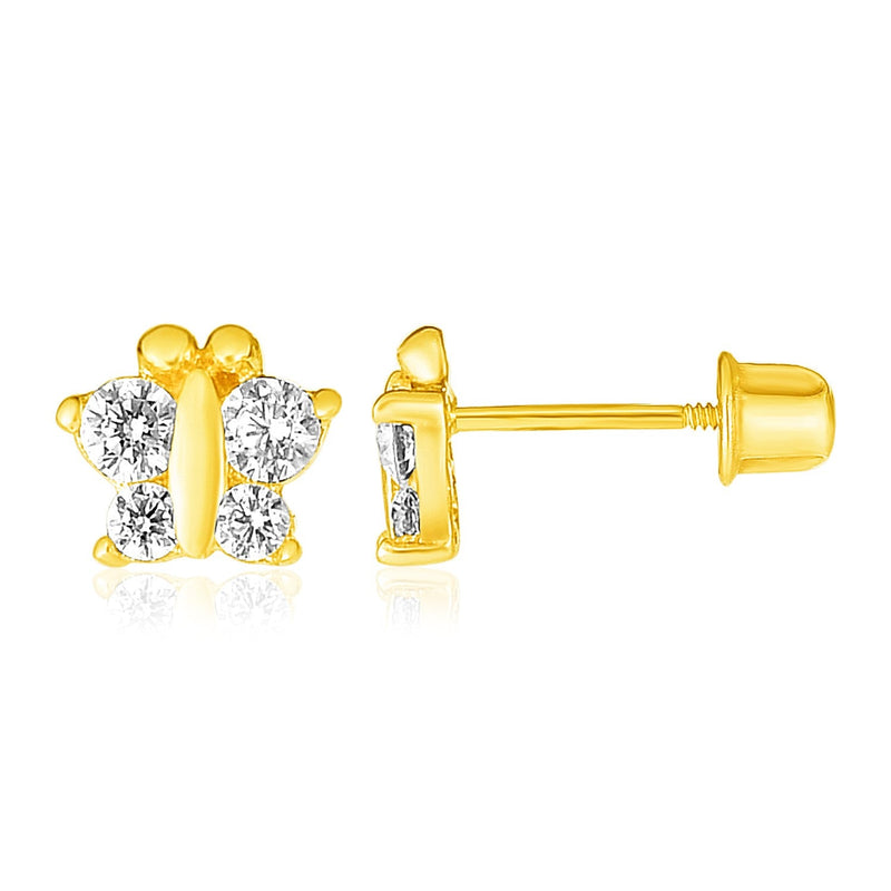 Bids.com 14k Yellow Gold Butterfly Childrens Earrings Earrings