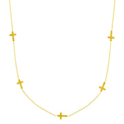 Bids.com 14k Yellow Gold Chain Necklace with Cross Stations Necklaces