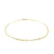 Bids.com 14K Yellow Gold Fine Paperclip Anklet (1.5mm) Accessories