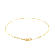 Bids.com 14K Yellow Gold Fine Paperclip Anklet (1.5mm) Accessories
