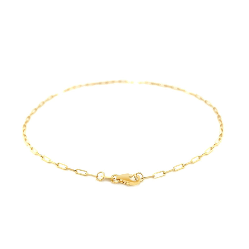 Bids.com 14K Yellow Gold Fine Paperclip Anklet (1.5mm) Accessories