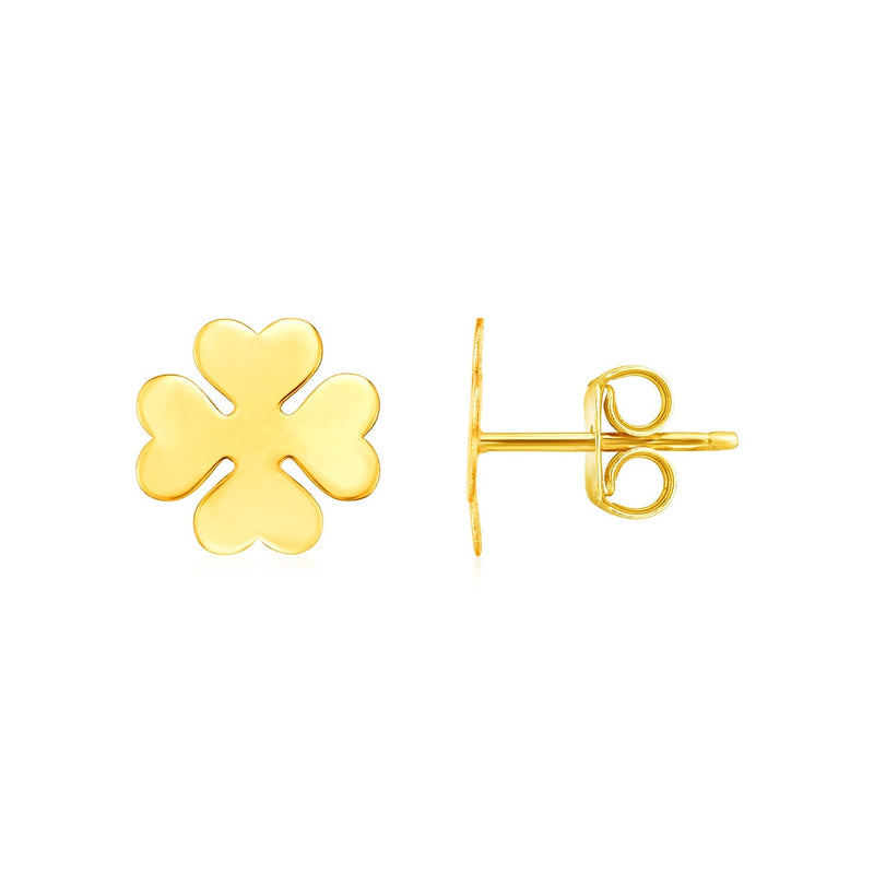 Bids.com 14K Yellow Gold Four Leaf Clover Earrings Earrings
