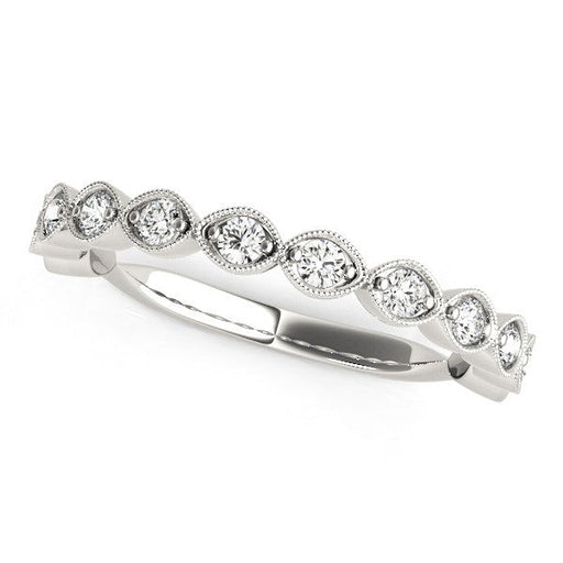 Bids.com 14k White Gold Antique Style Diamond Wedding Band (3/8 cttw) Rings