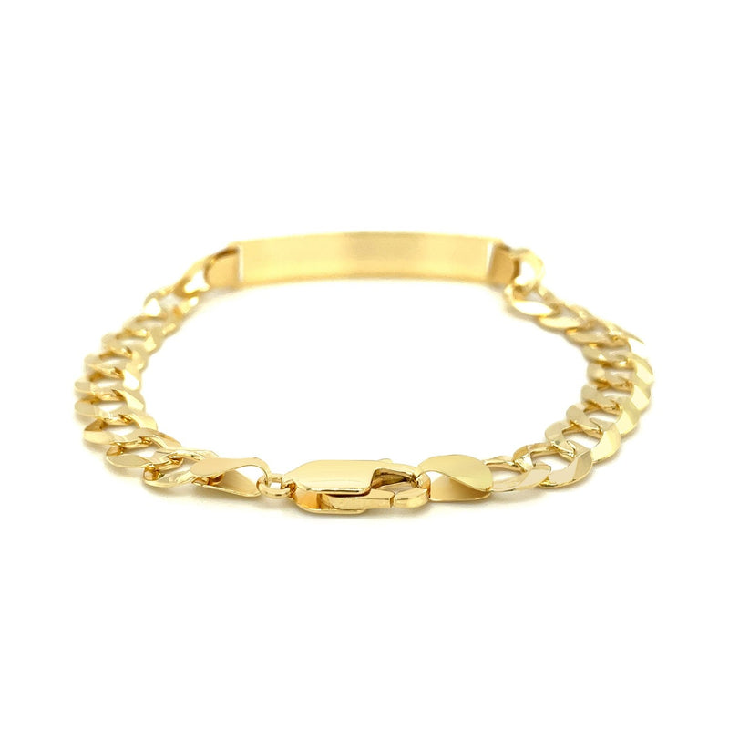 Bids.com 14k Yellow Gold 8 1/2 inch Mens Curb Chain ID Bracelet Bracelets