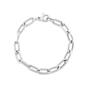 Bids.com Sterling Silver Wide Paperclip Chain Bracelet Bracelets