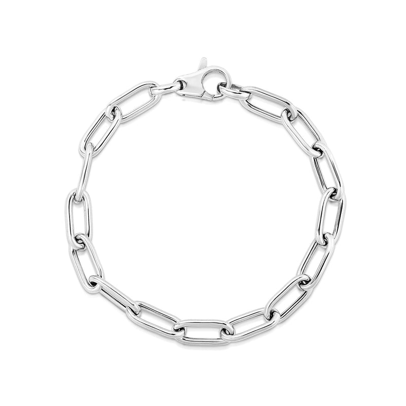 Bids.com Sterling Silver Wide Paperclip Chain Bracelet Bracelets