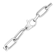 Bids.com Sterling Silver Wide Paperclip Chain Bracelet Bracelets