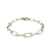 Bids.com Sterling Silver Wide Paperclip Chain Bracelet Bracelets