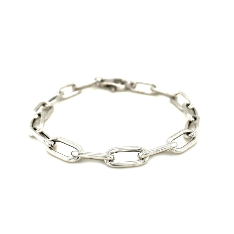 Bids.com Sterling Silver Wide Paperclip Chain Bracelet Bracelets
