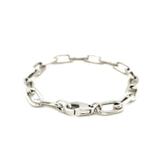 Bids.com Sterling Silver Wide Paperclip Chain Bracelet Bracelets