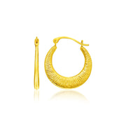 Bids.com 14k Yellow Gold Graduated Round Textured Hoop Earrings Earrings