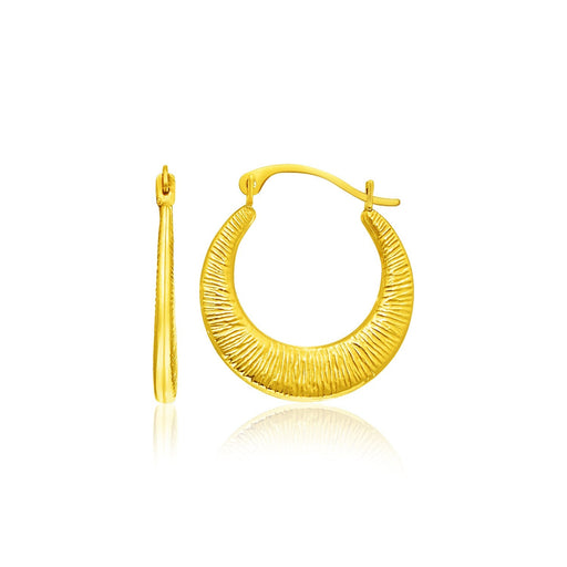 Bids.com 14k Yellow Gold Graduated Round Textured Hoop Earrings Earrings