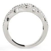 Bids.com Diamond Studded Ring with Four Curves in 14k White Gold (5/8 cttw) Rings