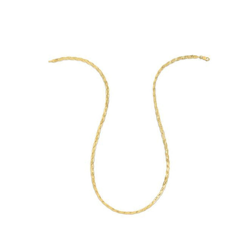 Bids.com 14k Yellow Gold Braided Herringbone Chain (3.20 mm) Necklaces