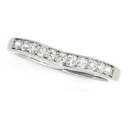 Bids.com 14k White Gold Curved Diamond Wedding Band (1/4 cttw) Rings
