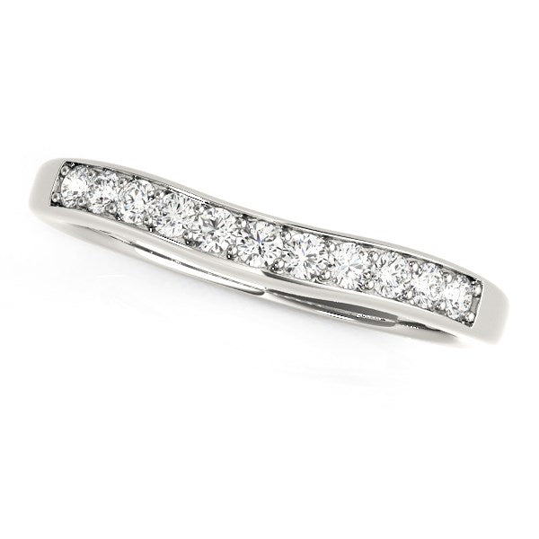 Bids.com 14k White Gold Curved Diamond Wedding Band (1/4 cttw) Rings