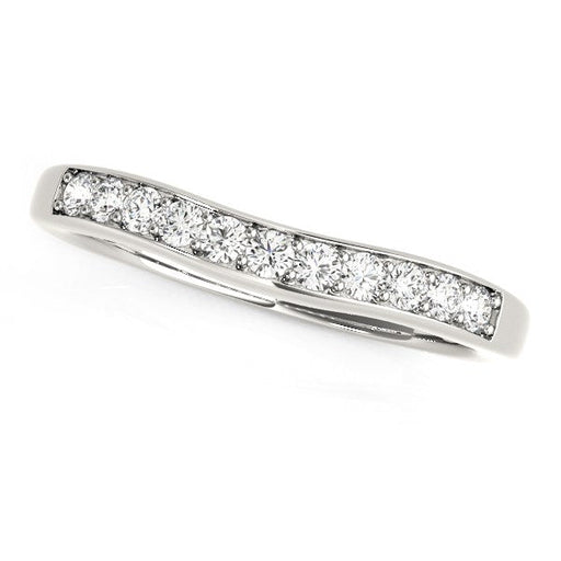 Bids.com 14k White Gold Curved Diamond Wedding Band (1/4 cttw) Rings