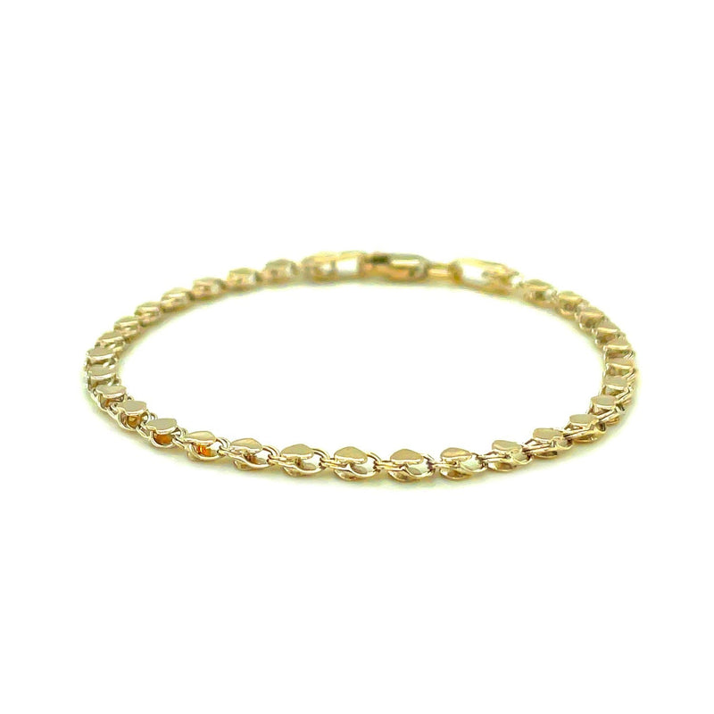 Bids.com 2.9mm 14k Yellow Gold Heart Anklet Accessories