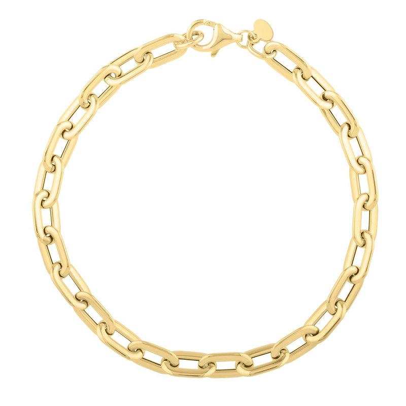 Bids.com 14k Yellow Gold Oval Domed Paperclip Chain Bracelet (5.30 mm) Bracelets
