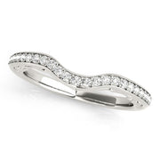 Bids.com 14k White Gold Prong Set Curved Diamond Wedding Ring (1/6 cttw) Rings