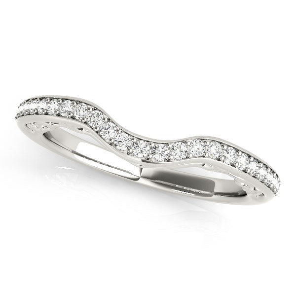 Bids.com 14k White Gold Prong Set Curved Diamond Wedding Ring (1/6 cttw) Rings
