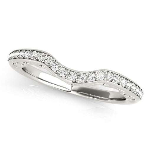 Bids.com 14k White Gold Prong Set Curved Diamond Wedding Ring (1/6 cttw) Rings