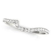 Bids.com 14k White Gold Round Pave Setting Curved Diamond Wedding Ring (1/5 cttw) Rings