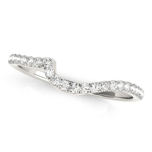 Bids.com 14k White Gold Round Pave Setting Curved Diamond Wedding Ring (1/5 cttw) Rings