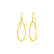 Bids.com 14k Yellow Gold Earrings with Polished Open Teardrop Dangles Earrings