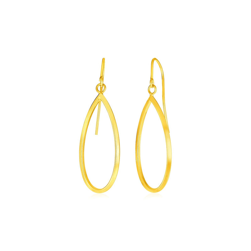 Bids.com 14k Yellow Gold Earrings with Polished Open Teardrop Dangles Earrings