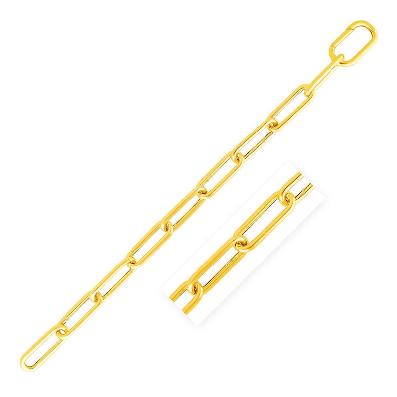 Bids.com 14k Yellow Gold Rounded Paperclip Chain Necklace Necklaces