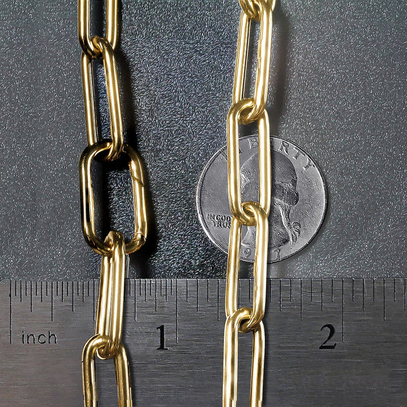 Bids.com 14k Yellow Gold Rounded Paperclip Chain Necklace Necklaces
